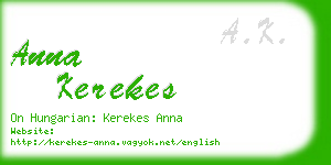 anna kerekes business card